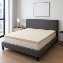 King Of Dreams - Sur-matelas 160x200 contact Mousse à Mémoire de Forme 55Kg/m3 Hauteur 5 cm Déhoussable