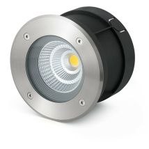 Spot encastrable extérieur sol – Fabas Luce – 12W COB LED 3000K – IP67 – Acier inoxydable nickel mat – 1280 lumens