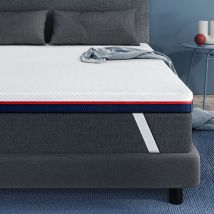 Surmatelas 160x200 Cm Inre Paisseur 8 Cm, Mousse À Mémoire De Forme, Haute Densité, Confort Et Respirant, Avec Housse Hypoallergénique Lavable