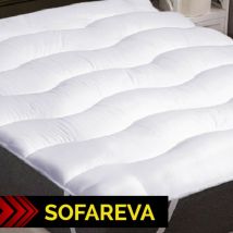 Sofareva - Surmatelas Douceur 160x200cm Sangle de maintien Epaisseur 5cm Moelleux et epais Confort cocooning - blanc