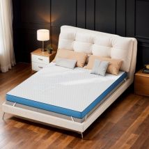 Surmatelas 160x200 cm, Épaisseur 7.5 cm en mousse mémoire de forme gel, Sur matelas luxe adapté adultes enfants, Confort optimal & haute résilience