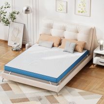 Surmatelas 90x200 cm, Épaisseur 7.5 cm en mousse mémoire de forme gel, Sur matelas luxe adapté adultes enfants, Confort optimal & haute résilience