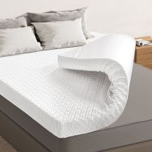 Surmatelas, Épaisseur 7.5cm Surmatelas Memoire De Forme Gel, Sur Matelas 2 Personnes 140 X 200, Avec Housse Amovible Et Lavable Avec 4 Coins 