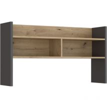 Meubletmoi - Surmeuble de bureau 110 cm décor bois de chêne et gris foncé - odyssée