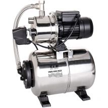 Hww 4500 inox Pompe surpresseur - 4.350 L/u - 1200W - Hauteur de refoulement 50 m - Inox - Reservoir 22L - Mise en marche / arrêt automatique - T.i.p.