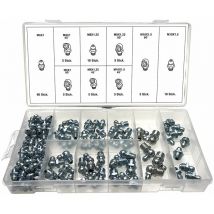 Tsx Tool - Surtido de racores boquillas de engrase cónicas de engrasado hidráulica para prensas engrasadoras (métricas) M6 x 1,0 M8 x 1,25 y M10 x