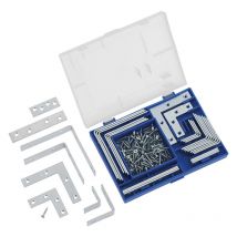 Fervi - Surtido de soportes angulares planos con tornillos 0468