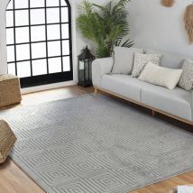 Surya - Tapis Intérieur/Extérieur à Effet 3D et Relief Gris 160x220 cm