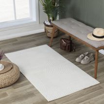 Surya - Tapis Intérieur/Extérieur à Effet 3D et Relief Blanc 80x150 cm