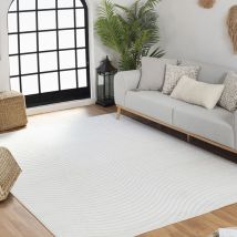 Surya - Tapis Intérieur/Extérieur à Effet 3D et Relief Blanc 160x220 cm