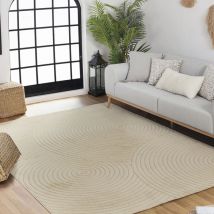 Surya - Tapis Intérieur/Extérieur à Effet 3D et Relief Beige 120x170 cm