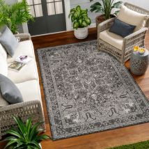 SURYA Tappeto per Esterni e Interni Moderno Design Grigio e Avorio 160 x 213 cm