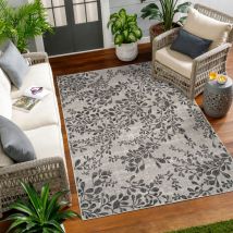Tappeto per Esterni e Interni Moderno Design Avorio e Grigio 160 x 213 cm - Surya