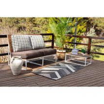 Tappeto per Esterni e Interni Moderno Design Grigio e Avorio 80 x 150 cm - Surya