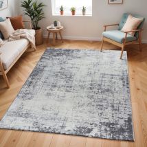 Tappeto Salotto a Pelo Corto Soggiorno Astratto Moderno Grigio e Bianco 160 x 215 cm - Surya