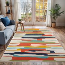 Surya - Tappeto Salotto a Pelo Corto Soggiorno Scandinavo Moderno Multicolore 160 x 220 cm