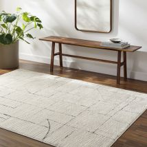 Surya - Tappeto Salotto a Pelo Corto Soggiorno Scandinavo Moderno Avorio e Grigio 160 x 213 cm