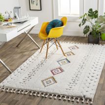 Tappeto Salotto a Pelo Lungo Soggiorno Shaggy Boho Multicolore 160 x 213 cm - Surya