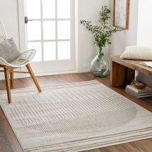 Tappeto Salotto a Pelo Corto Soggiorno Scandinavo Moderno Marrone e Avorio 200 x 275 cm - Surya