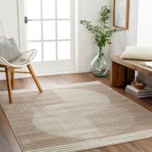 Surya - Tappeto Salotto a Pelo Corto Soggiorno Scandinavo Moderno Marrone e Beige 120 x 170 cm