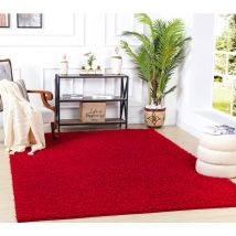 Tappeto Salotto a Pelo Lungo Soggiorno Shaggy Unicolore Chic Rosso 120 x 170 cm - Surya