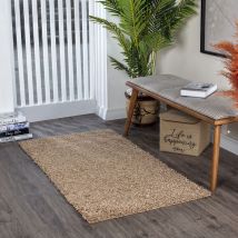 Tappeto Salotto a Pelo Lungo Soggiorno Shaggy Unicolore Chic Beige Scuro 80 x 150 cm - Surya
