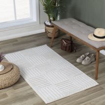 Tappeto Salotto Soggiorno e Esterno Scandinavo Moderno Bianco 80 x 150 cm - Surya