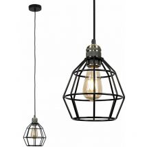 Minisun - Suspended Ceiling Light Fitting + Hamish Shade - Antique Brass