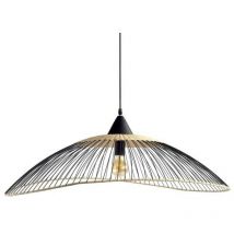 Seynave - Suspensión 1x e27 ratán negro / natural Kasteli diámetro 100 cm