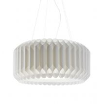 Linea Zero - Suspensión Blanca en Metal Cromado Cm. 60x31h