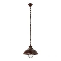 Suspension Vintage 1xE27 Métal Rouille Brun