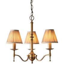 Interiors Stanford Antique Brass - Lustre à 3 ampoules à suspension à bras multiples, laiton antique, E14