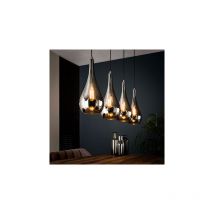 M&s - Suspension 4 lampes 130x20x150 cm en verre chromé et métal