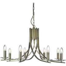 Searchlight - Ascona - Lustre à 8 ampoules au fini laiton antique, E14