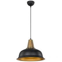 Toscohome - Suspension 87h cm métal couleur noir intérieur or Rena