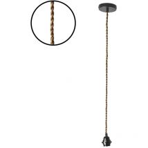 Opjet - Suspension à douille avec câble torsadé en corde Noir 1.10 m
