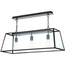 Dar Academy - Luminaire Suspendu Droit Noir, 3x E27