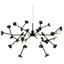 Inspired Mantra Adn Suspension 36 Lumières, Ronde 74cm, led 100W, 3000K, 7250lm, Noir, 3 ans de Garantie