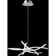 Suspension, Suspension 5 lampes Aire led dimmable Gris en Metal Mantra