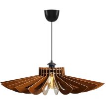 Suspension ajourée en mdf - d. 68 x h. 50 cm - Coloris noyer - farita