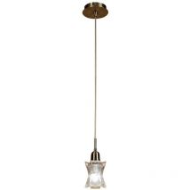 Inspired Mantra Alaska Pendant 1 Light L1/SGU10, Antique Brass, cfl Lamps included