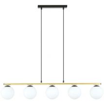 Epikasa - Suspension Allora, Acier peint par poudrage, Verre, Noir, Or, Blanc, 105x100x14 cm