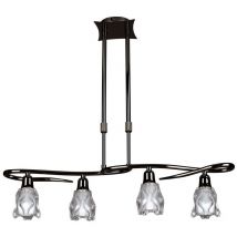 Diyas - Inspired Mantra Amel Télescopique 4 Lumières L1, Barre SGU10, Chrome Noir, Lampes cfl incluses