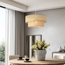 Lux.pro - Suspension Ascot E27 ø 40 cm blanc aspect rotin
