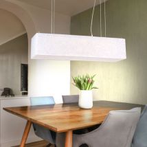 Globo Lighting - Suspension aspect marbre lampe de salle à manger blanche suspension moderne, métal, 3x T8 led 10W 1475Lm blanc chaud, LxPxH