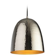 Firstlight Products - Firstlight Assam - Luminaire suspendu à 1 dôme, nickel, intérieur en laiton mat, E27