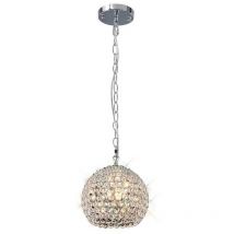 Diyas - Inspired Ava - Plafonnier à 3 ampoules, chrome poli, cristal