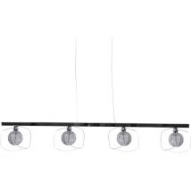 Brilliant - Lampe suspendue au plafond design boule en aluminium tresse de verre salon lumière chromée G78372/15