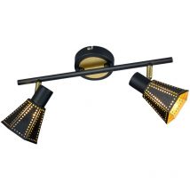 Trio - Plafonnier faisceau lampe salon projecteur noir or pivotant lumières 800300232