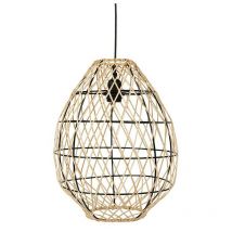 Ostaria - Suspension bambou Keji naturel et noir